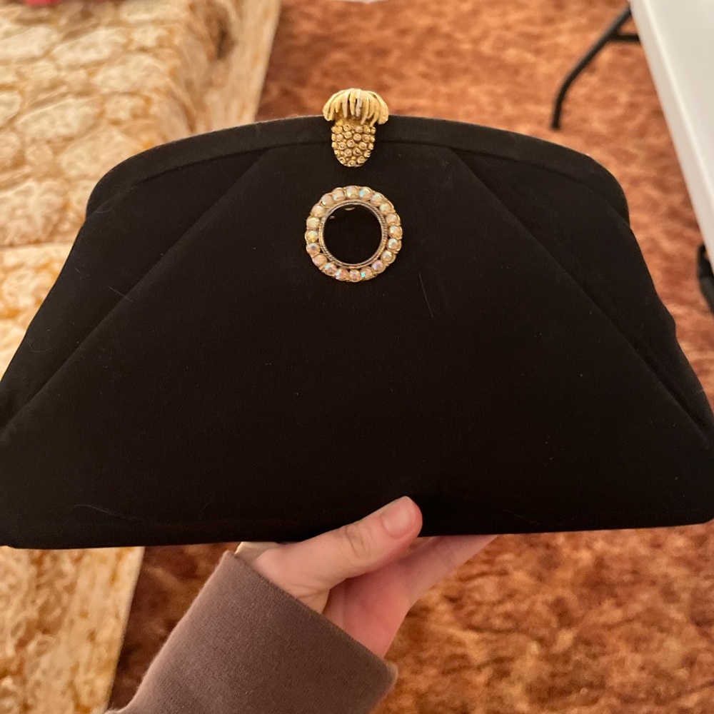 Vintage Black and Hold Evening Bag